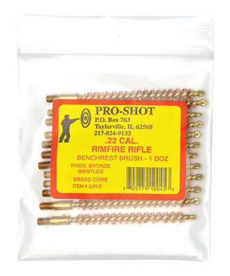 Cleaning Equipment Pro Shot Products Bronze PRO-SHOT RIMFIRE BRUSH .22CAL BRONZE